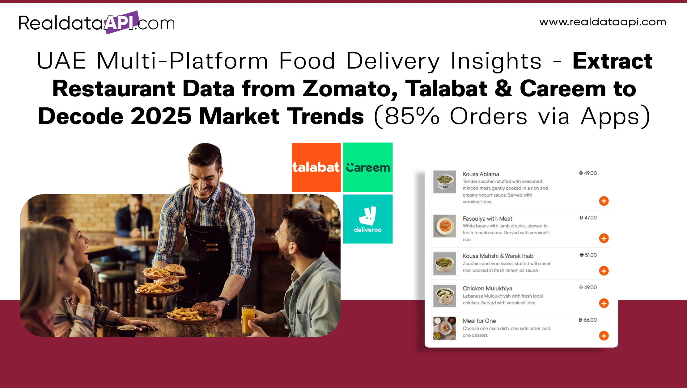 UAE Multi-Platform Food Delivery Insights - Extract Restaurant Data from Zomato, Talabat & Careem to Decode 2025 Market Trends (85% Orders via Apps)